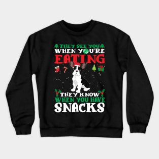 Christmas Dog Eating Snacks Crewneck Sweatshirt